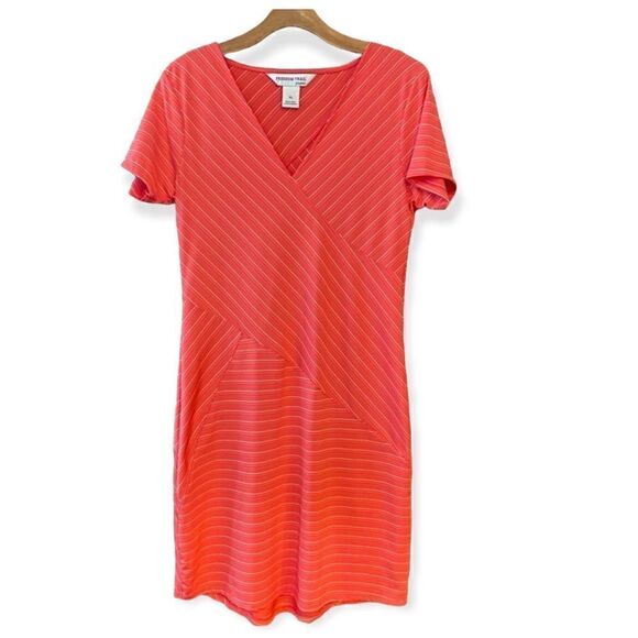 Kyodan Freedom Trail M* Orange Stripe Athletic Pickleball Outdoor Sheath Dress - Picture 1 of 9